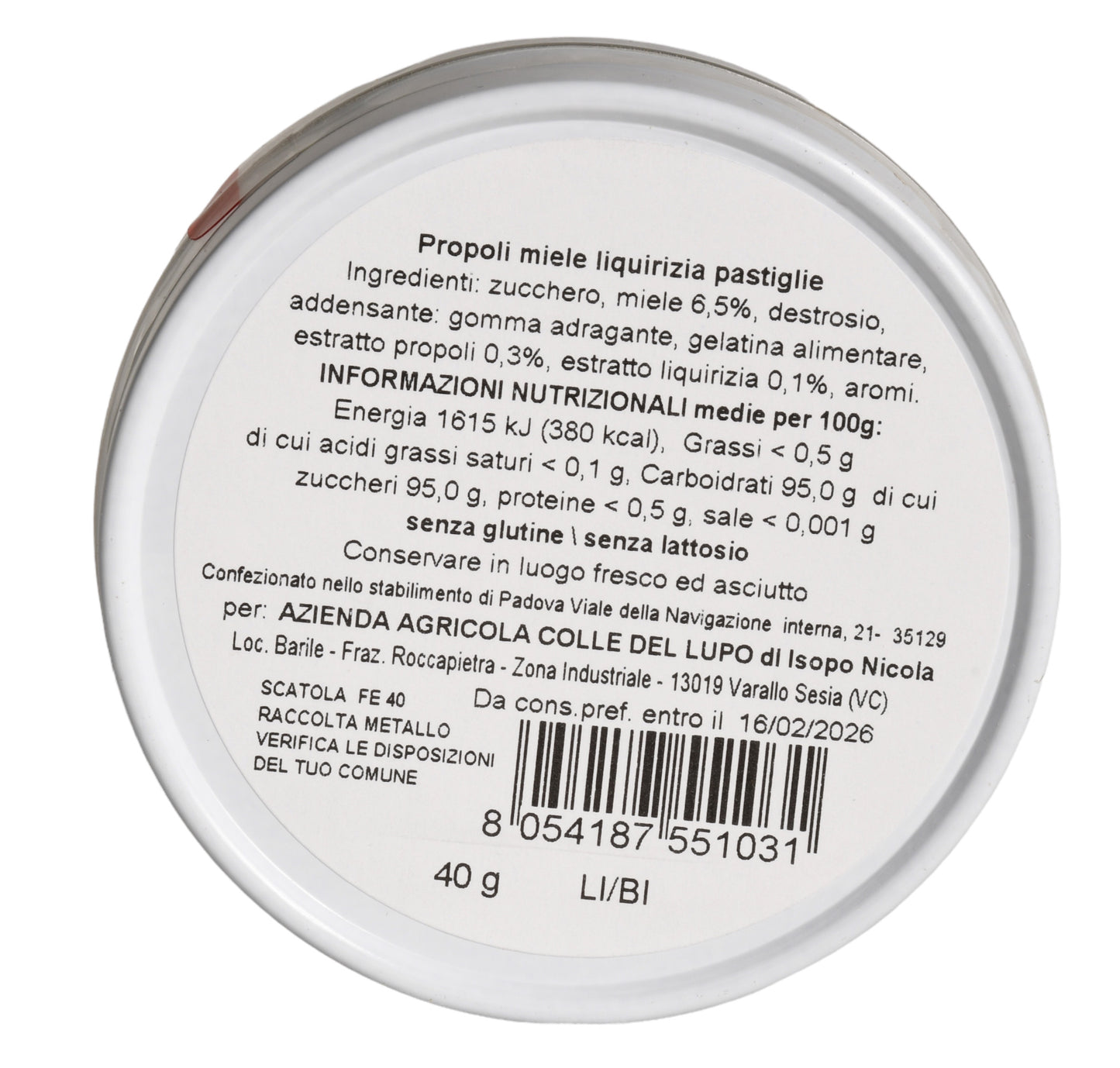 Caramelle propoli miele liquirizia